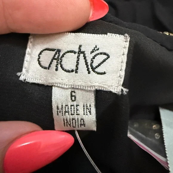 Vintage Cache Black Halter Dress with Gold Details - size 6 - NWT - Picture 10 of 15